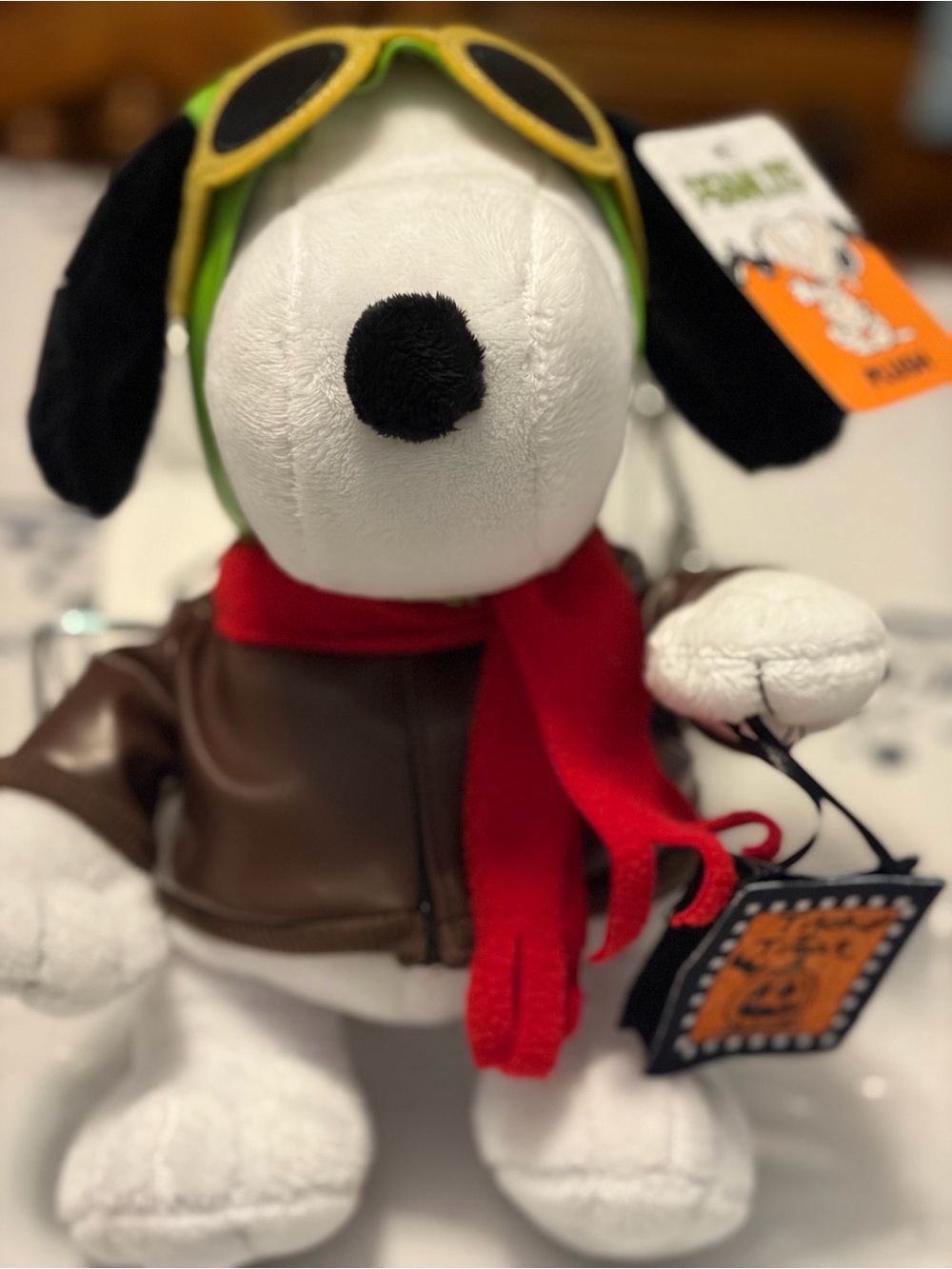 Peanuts Snoopy Pilot Plush Dog Toy - Red Scarf NWT Truck or Treat Plush Doll